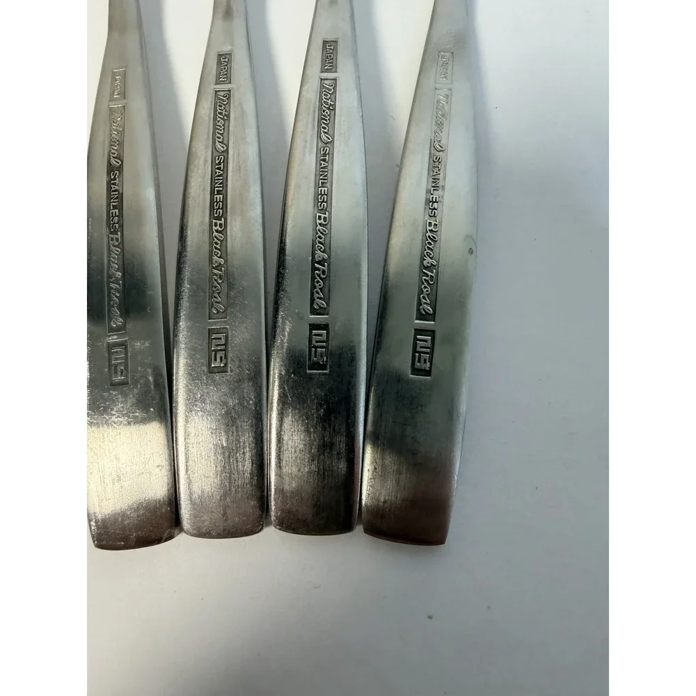 National Stainless Black Rose Dinner Forks Set Of 4